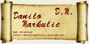 Danilo Markulić vizit kartica